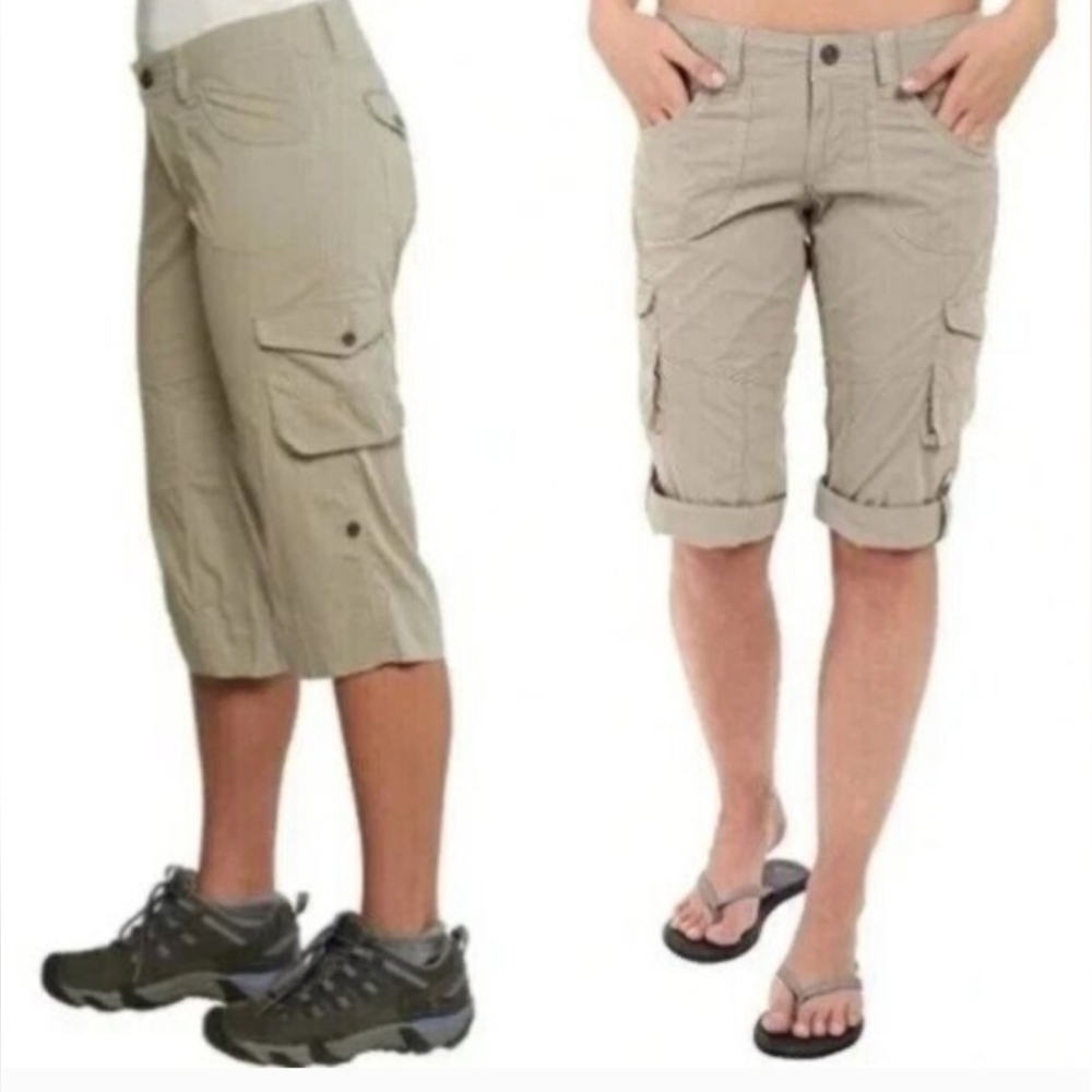 Kuhl Kontra Convertible Short Capri with Cargo Pockets sz 8 Khaki